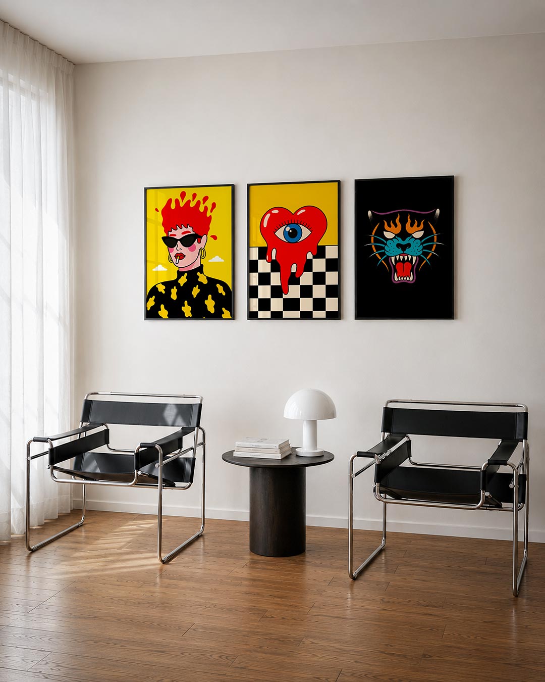 Kleurrijke portretuitstraling Posterset