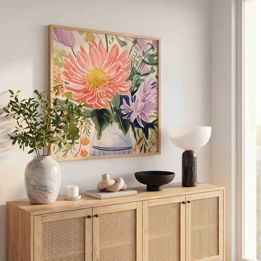 Bloemen in vaas Poster