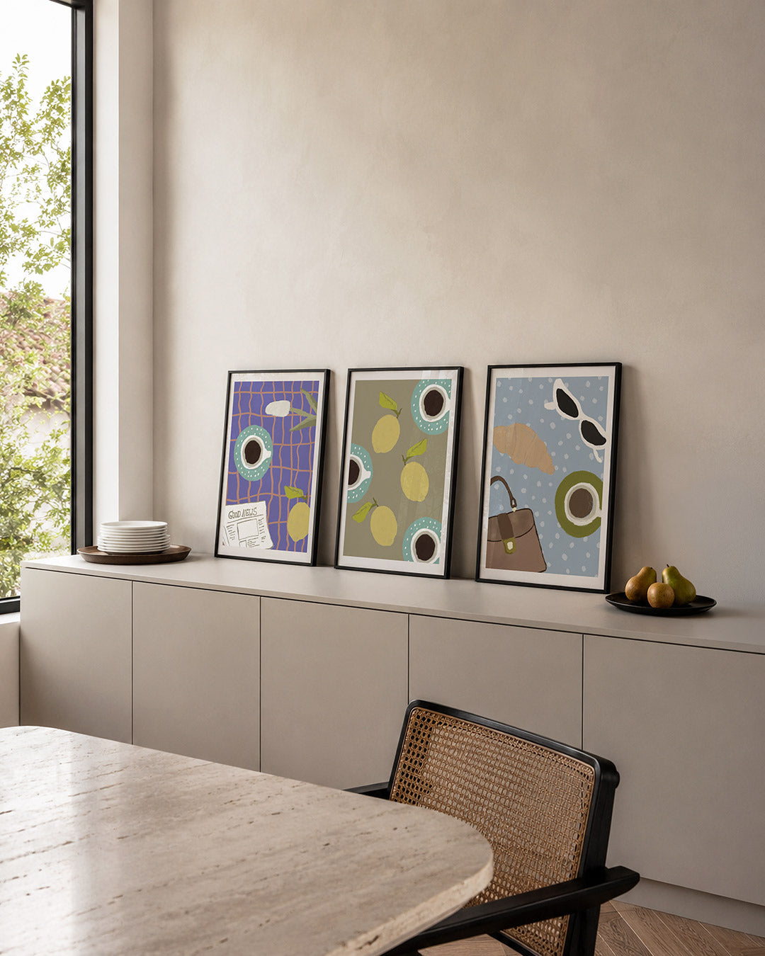 Kleurrijke tafelsetting Posterset