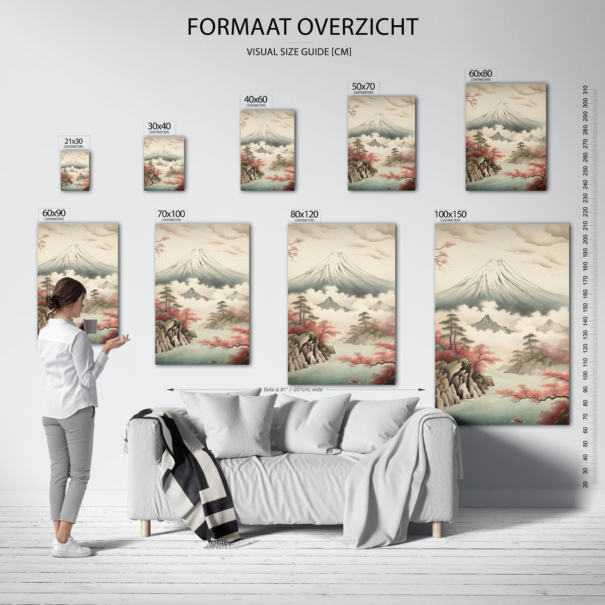 Berglandschap met bomen Poster