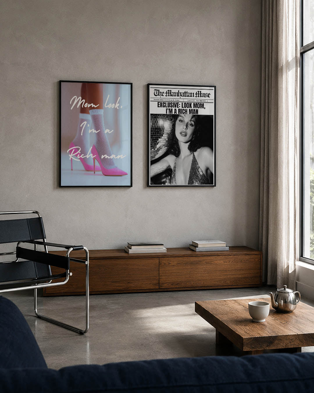 Roze schoenen statement Posterset