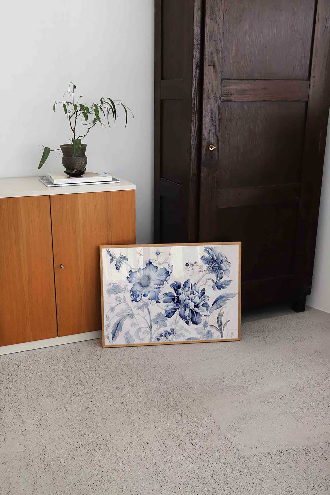 Blauwe bloemen Poster