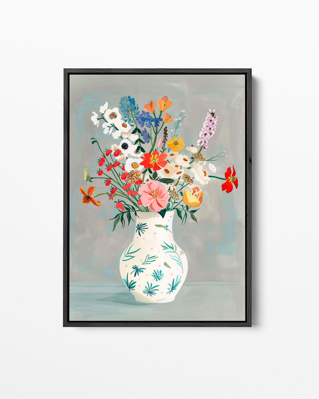 Bloemrijke vaas Kunstwerk