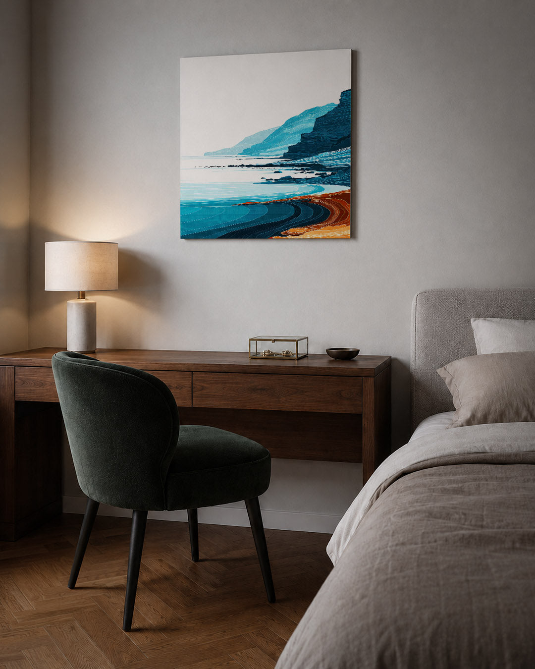 Kustlijn met kleuren Kunstwerk