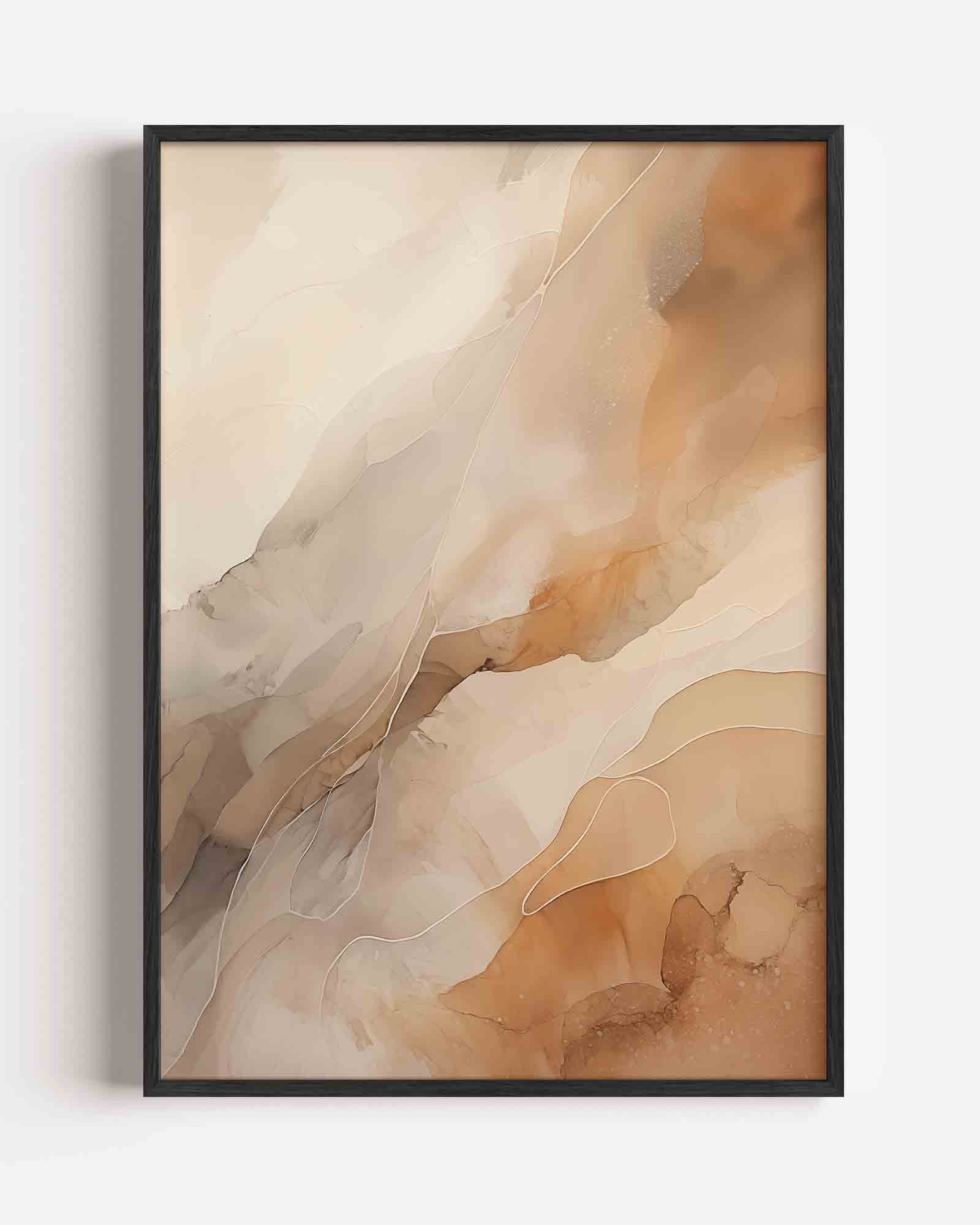 Abstracte beige en bruine vormen Poster