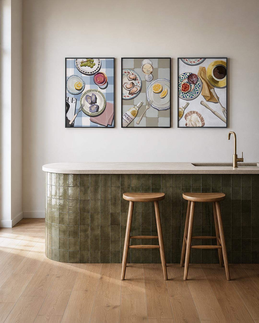 Tafelkleed en gerechten Posterset
