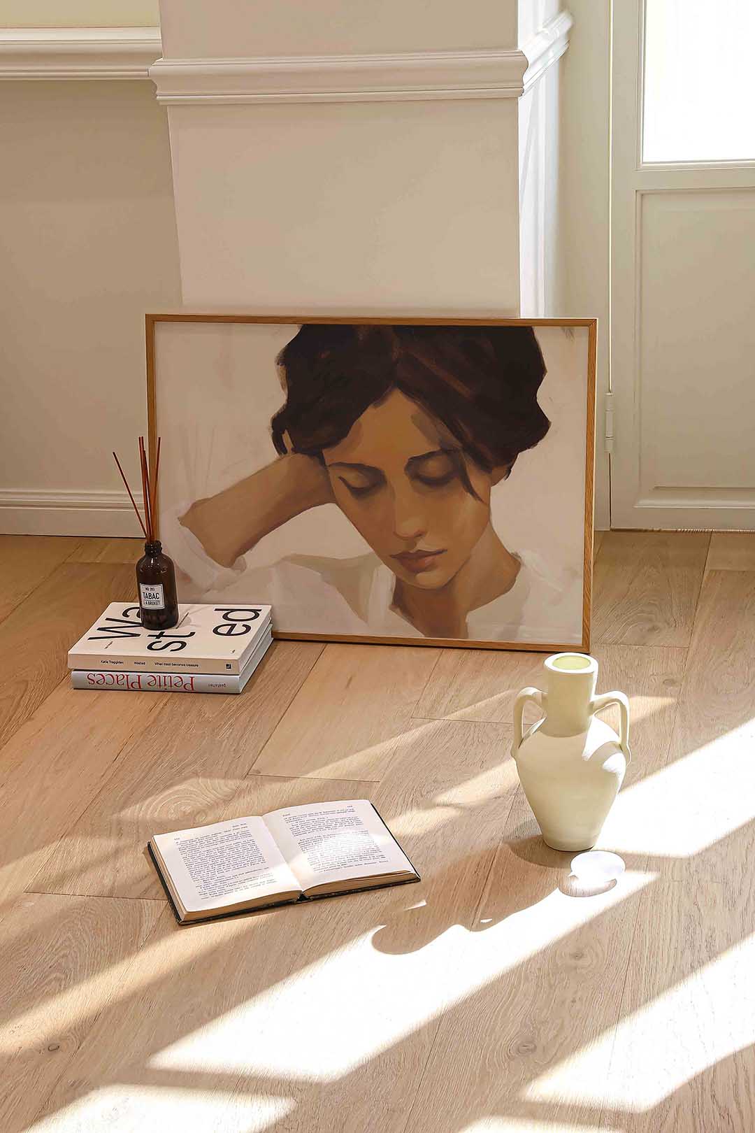 Vrouw met gesloten ogen Poster