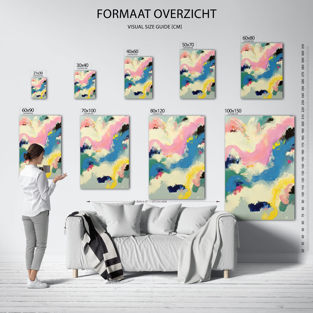 Abstracte kleurenexplosie Poster
