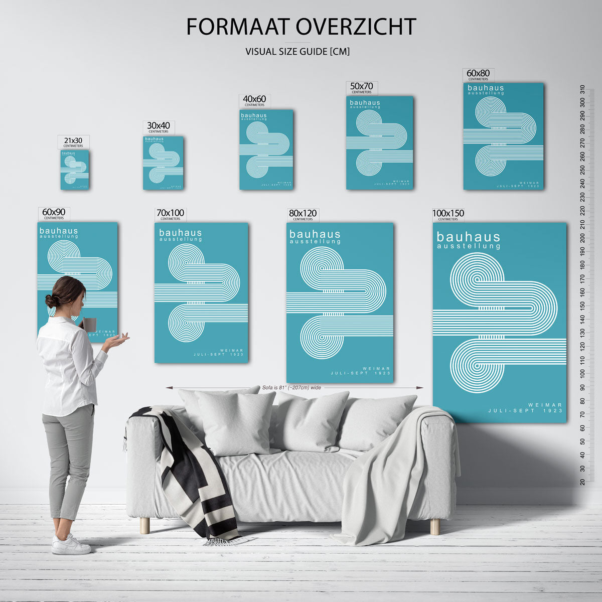 Lijnen en cirkelpatronen Poster