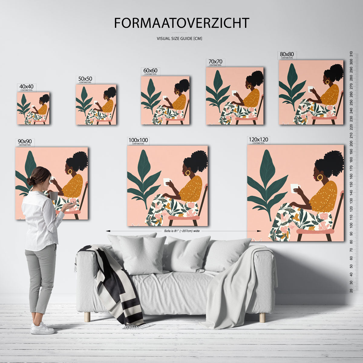 Vrouw met kopje Poster