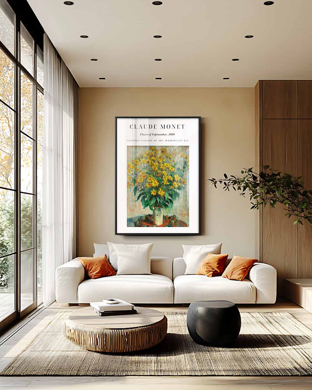 Zonnige Bloemenpracht in Vaas Kunstwerk-canvas-dibond-plexiglas-wanddecoratie-WallArtistic