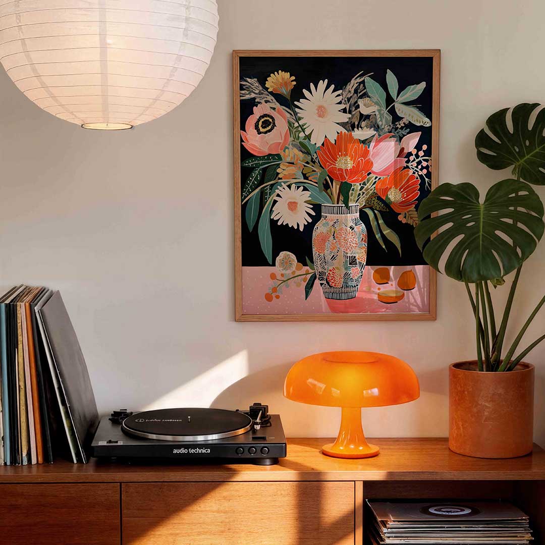 Bloemen in vaas Poster