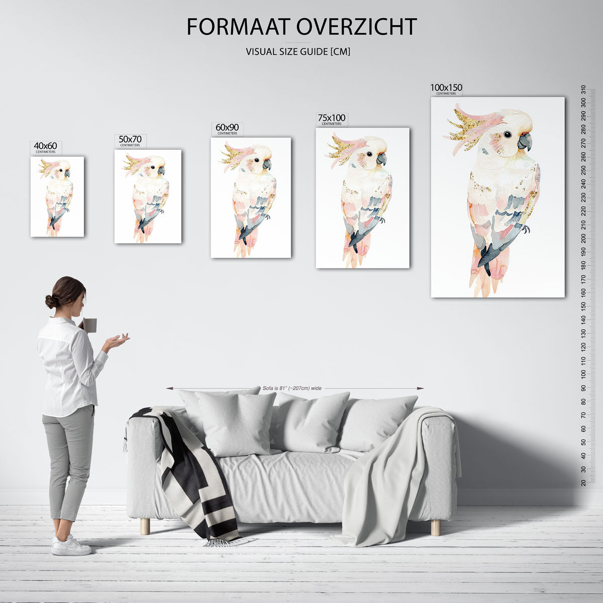Vrolijke kaketoe Kunstwerk