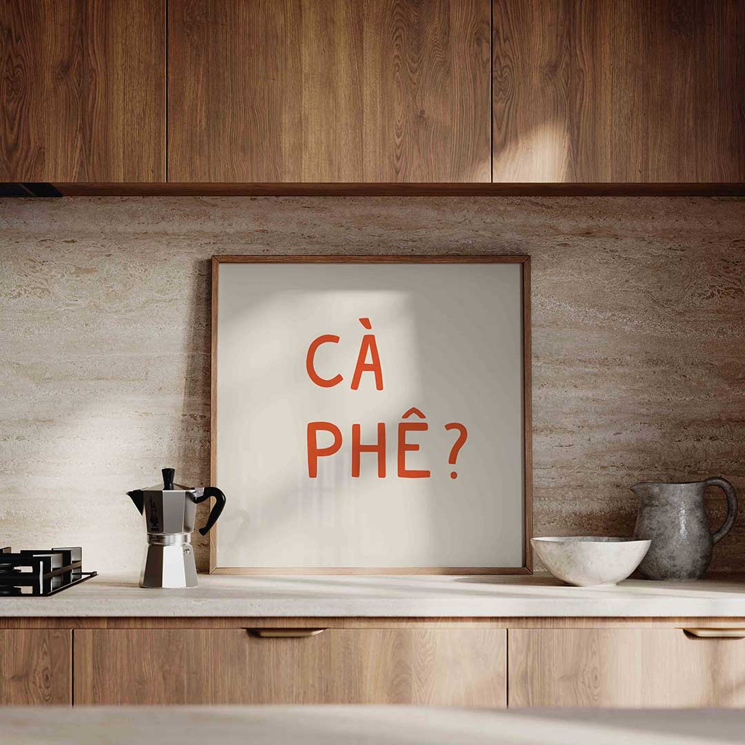 Ca phe tekst Poster