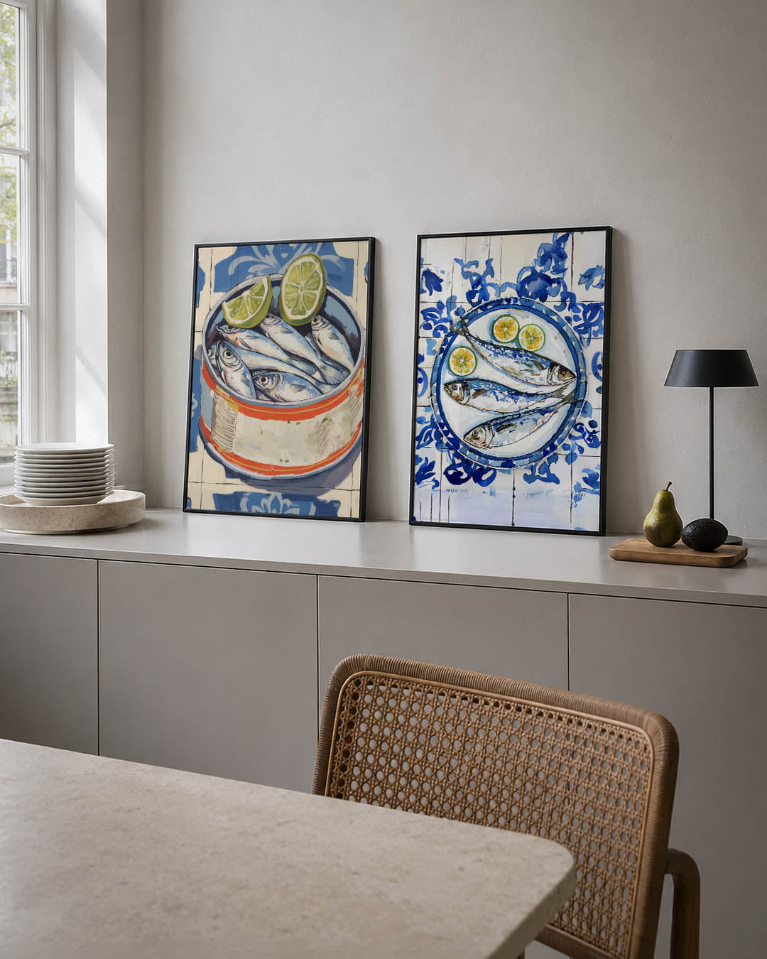 Vis en limoen Posterset