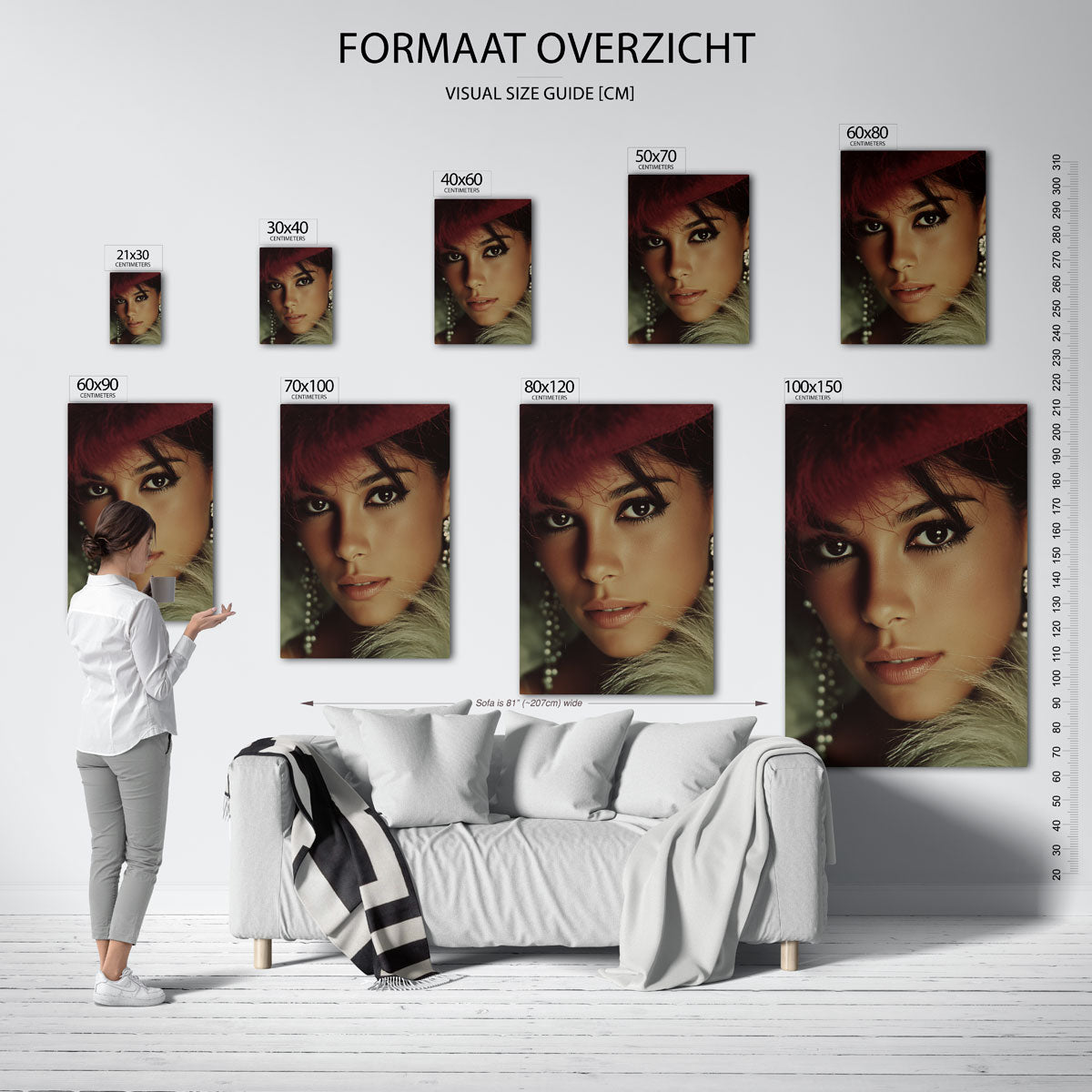 Portret met rode hoed Poster