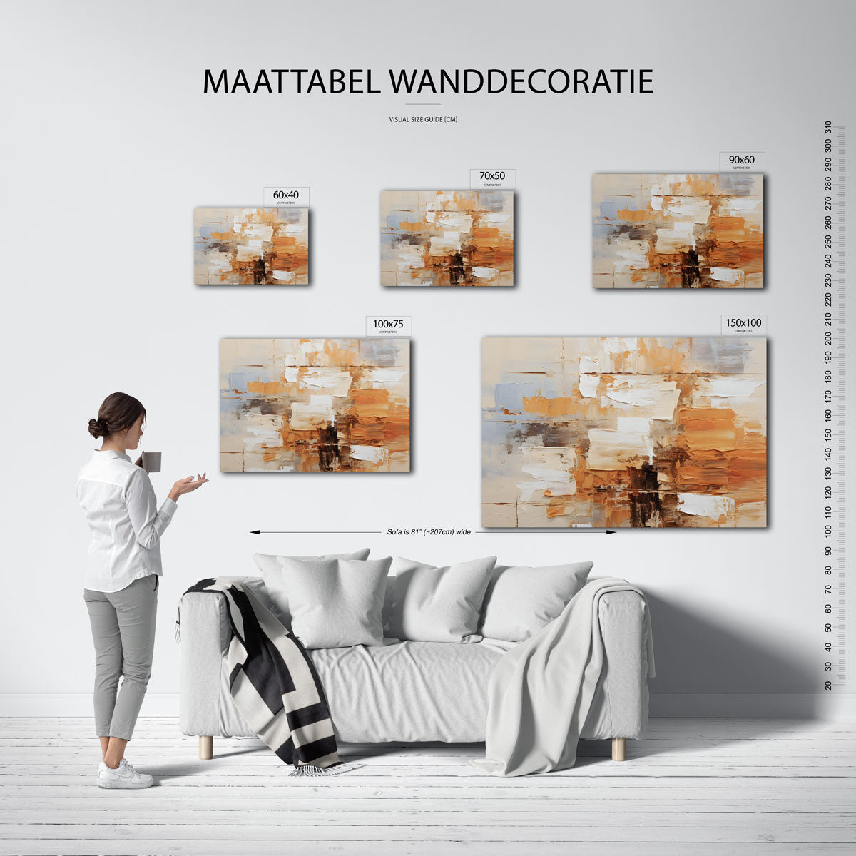 Gelaagde kleurencompositie Kunstwerk