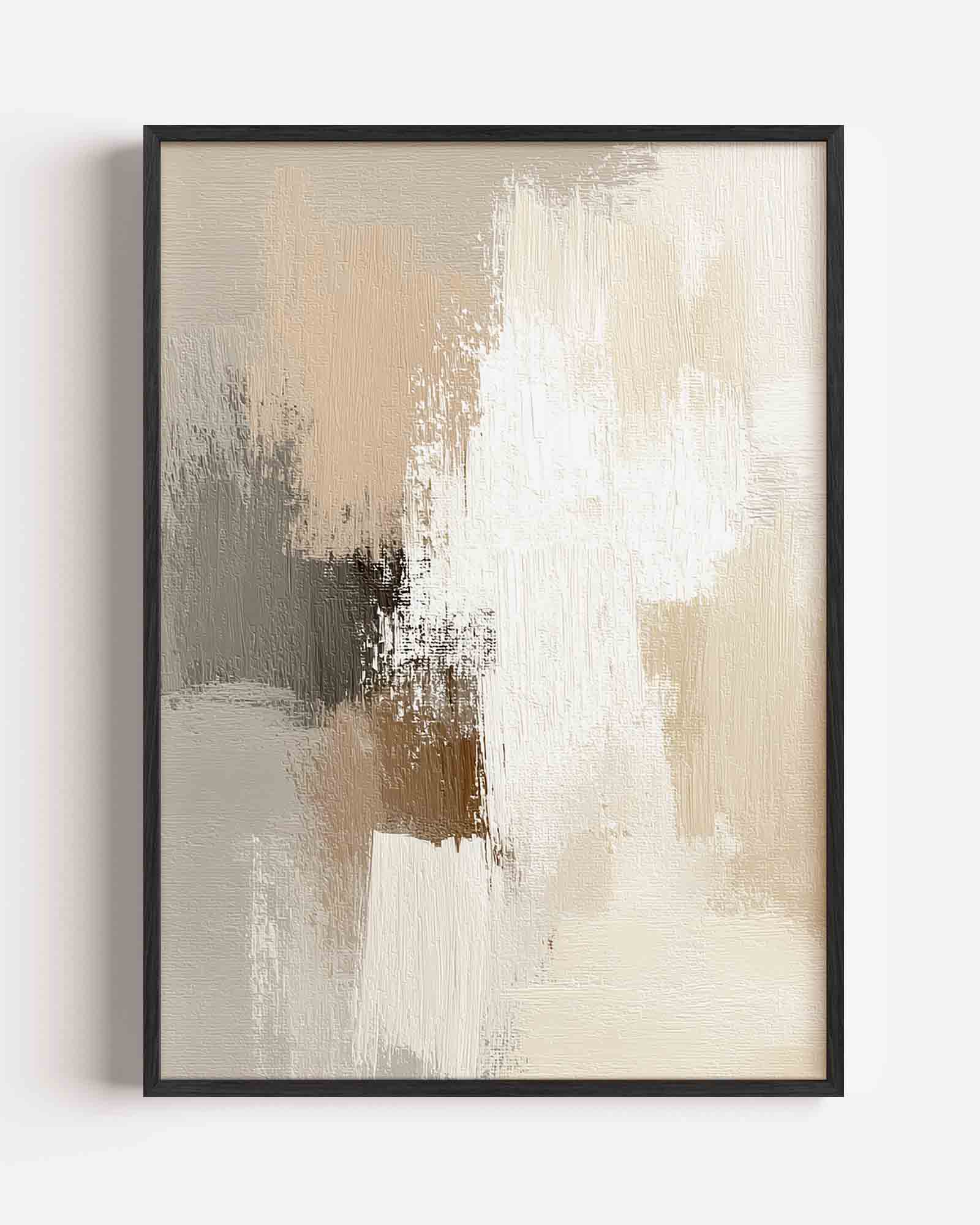 Abstracte beige en grijze Poster