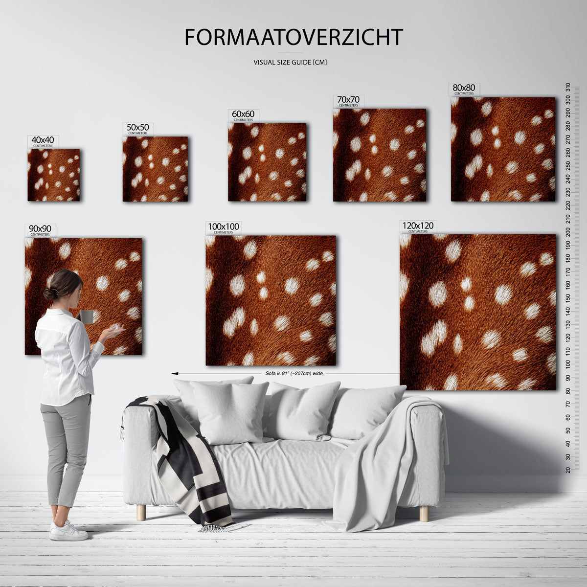 Bruine vacht met witte stippen Poster