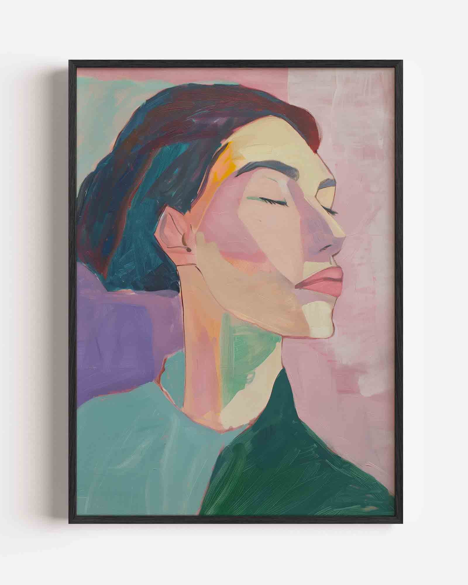 Portret met gesloten ogen Poster