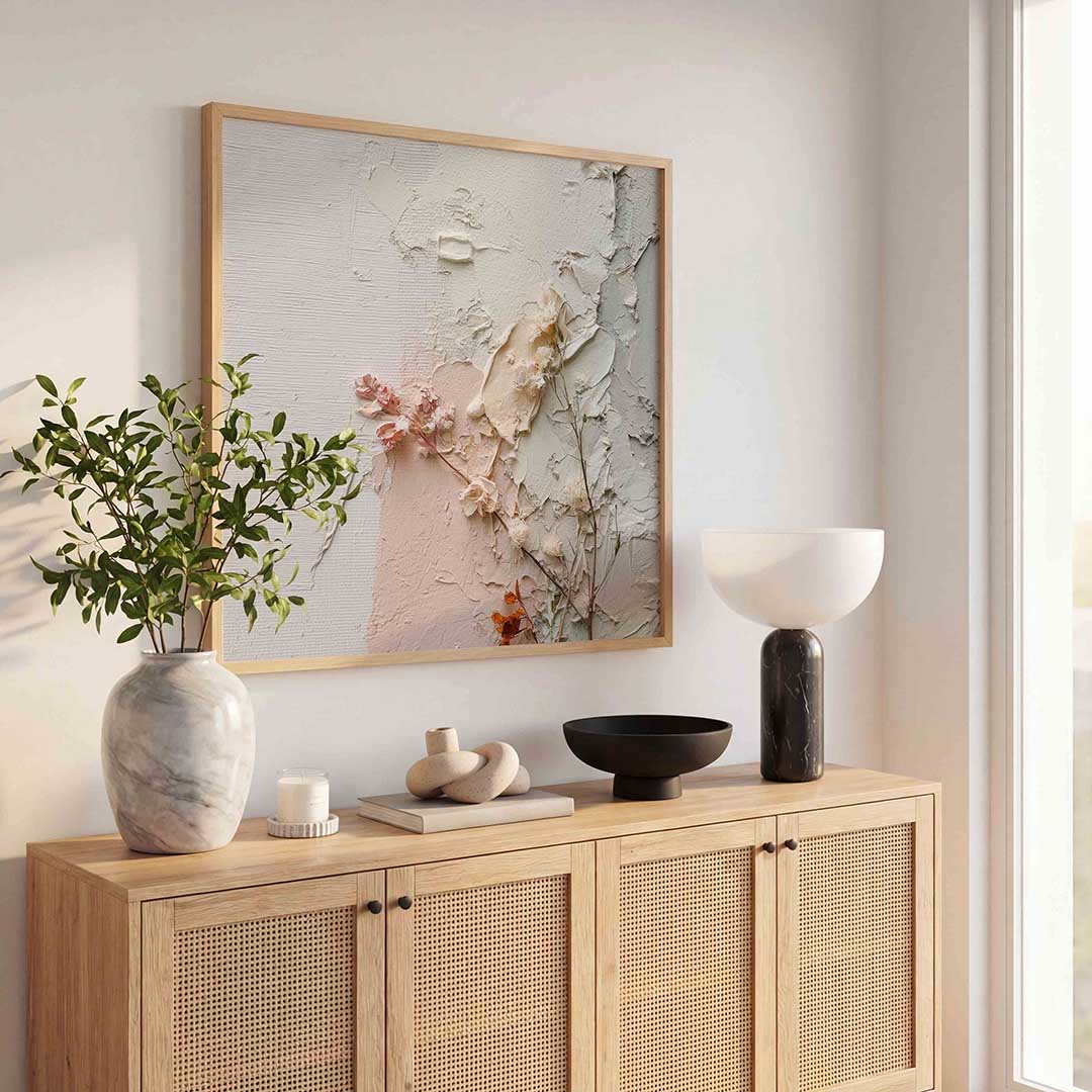 Gedroogde bloemen en textuur Poster