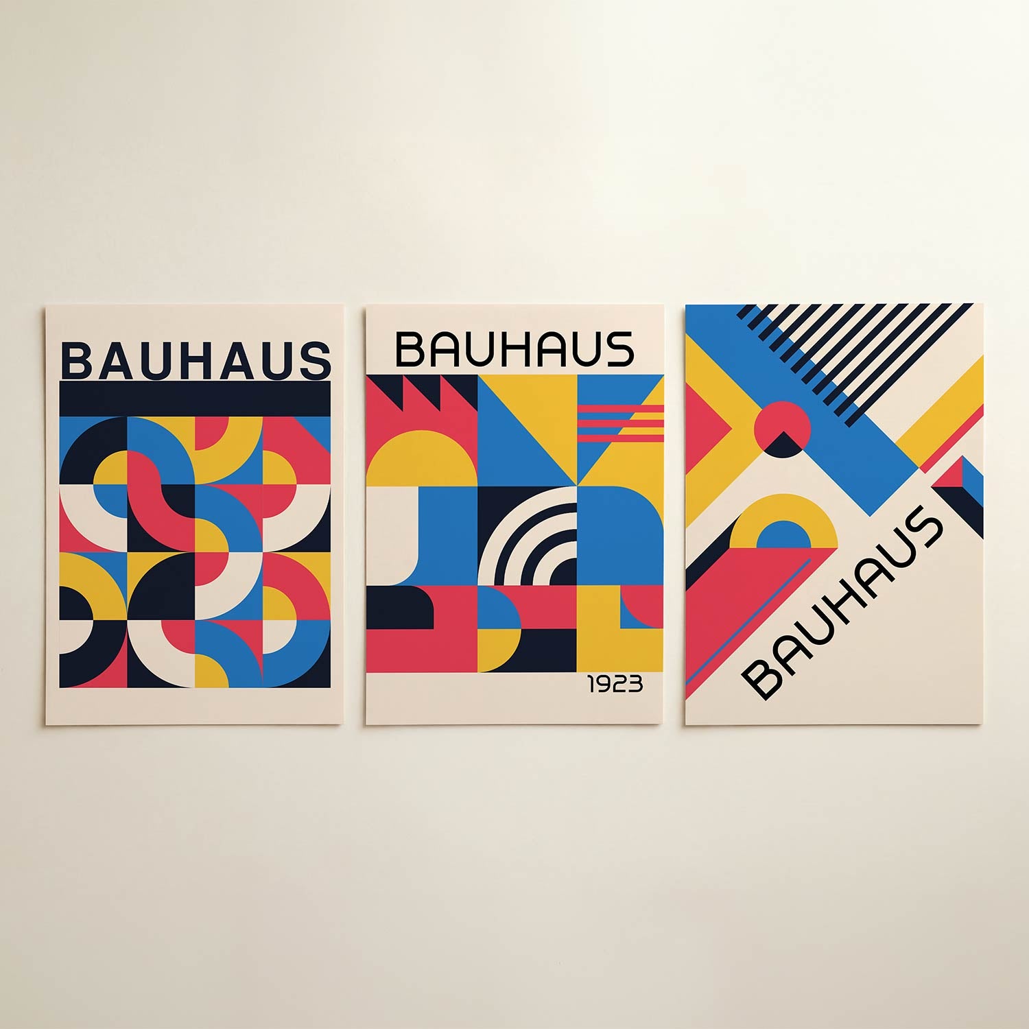 Kleurrijk vlakritme Posterset