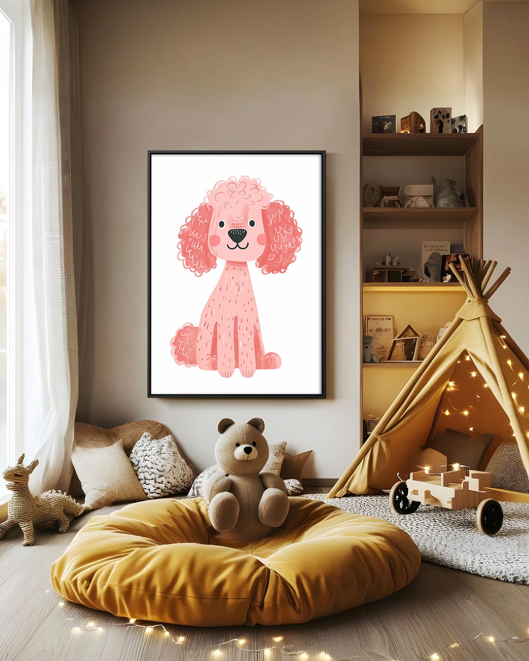 Vrolijke hond illustratie Kunstwerk