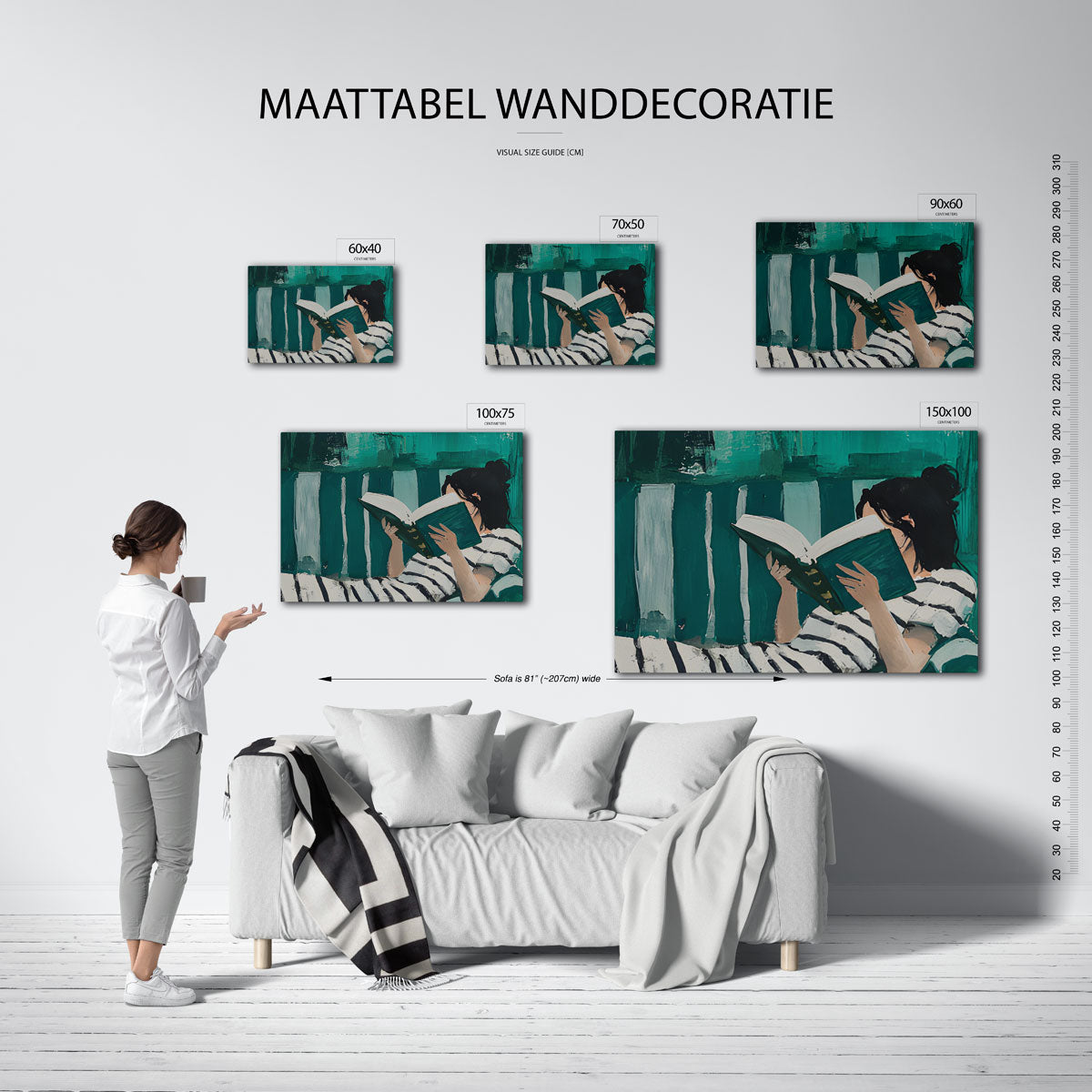 Lezende vrouw Kunstwerk