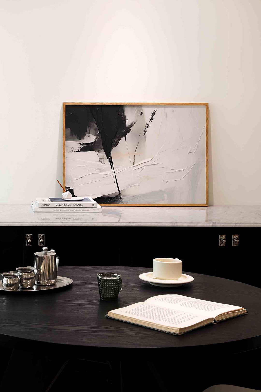 Abstracte zwart wit Poster