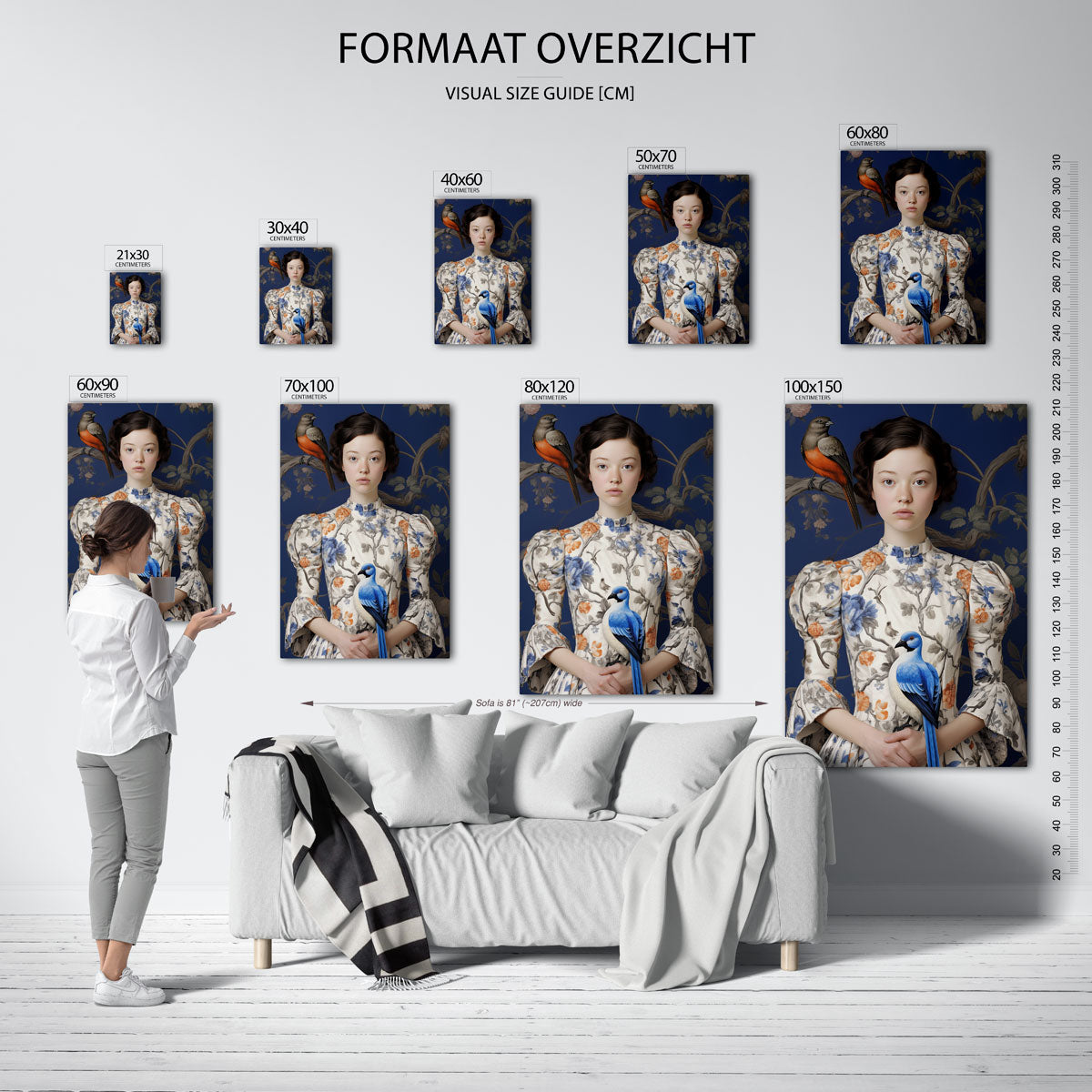 Meisje met vogels Poster