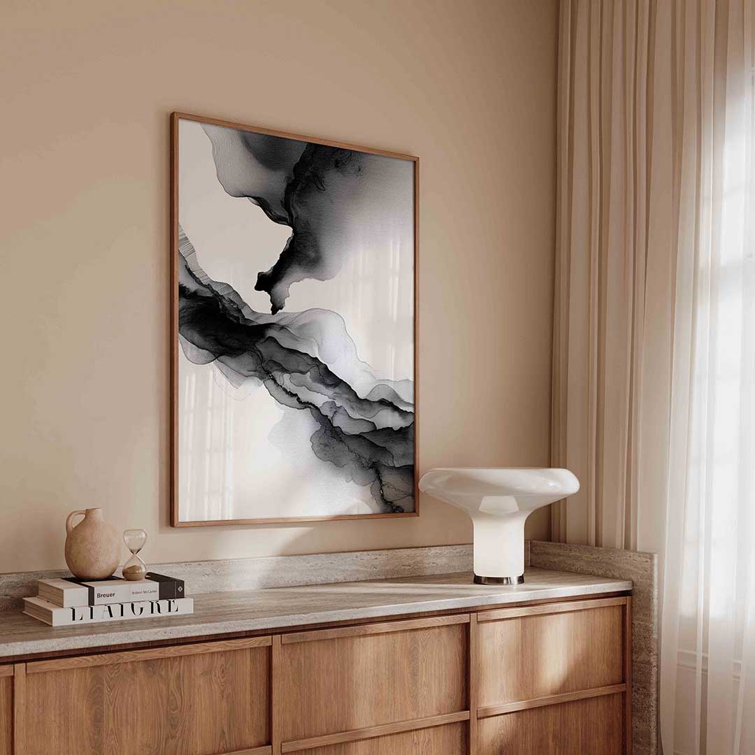 Abstracte zwart wit Poster