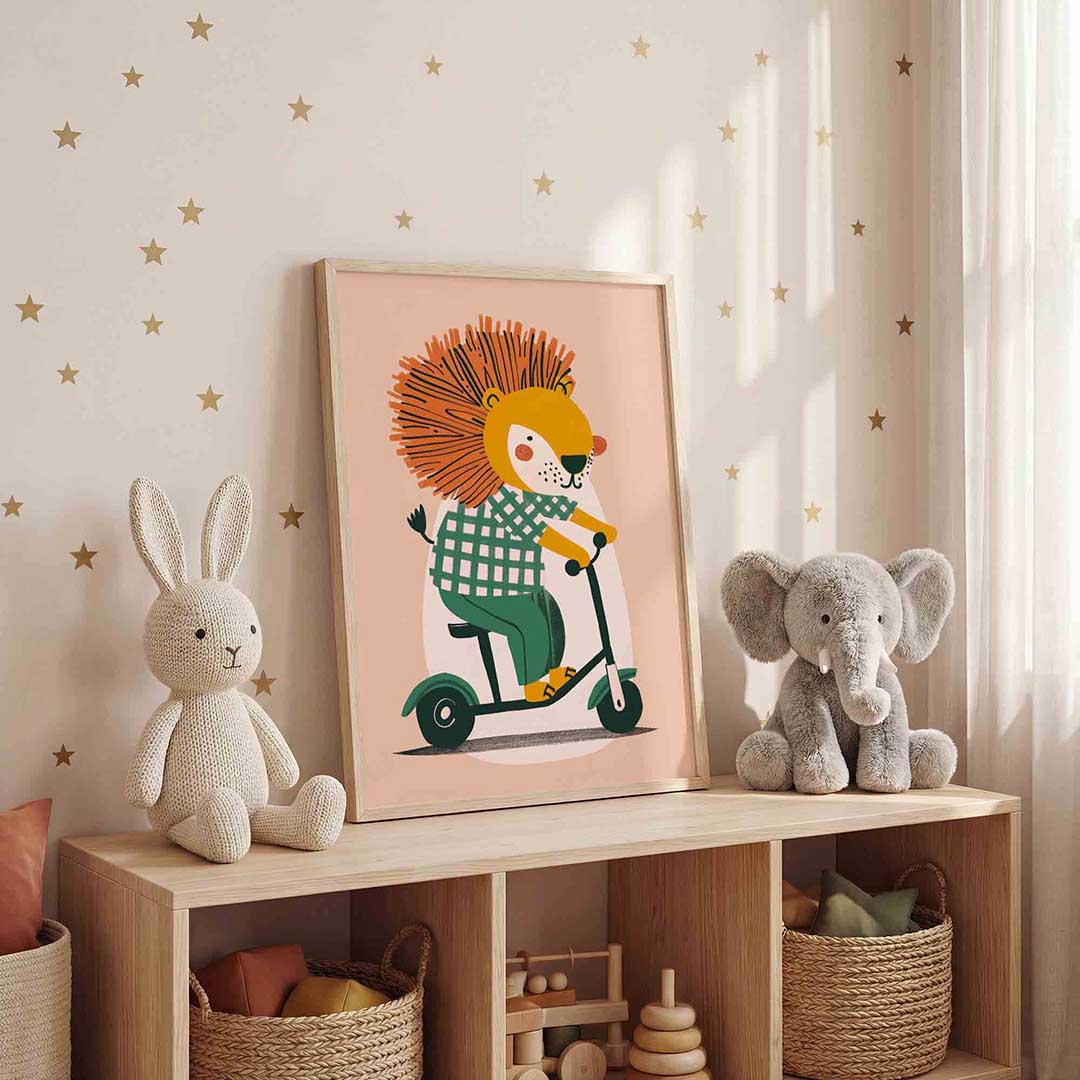 Leeuw op step Poster