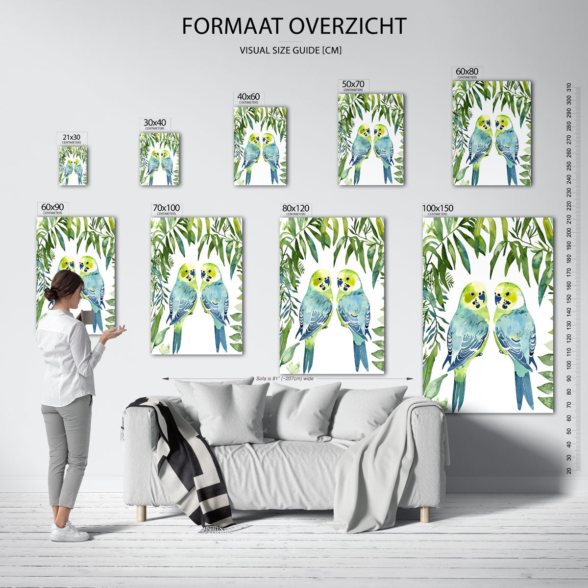 Twee parkieten Poster