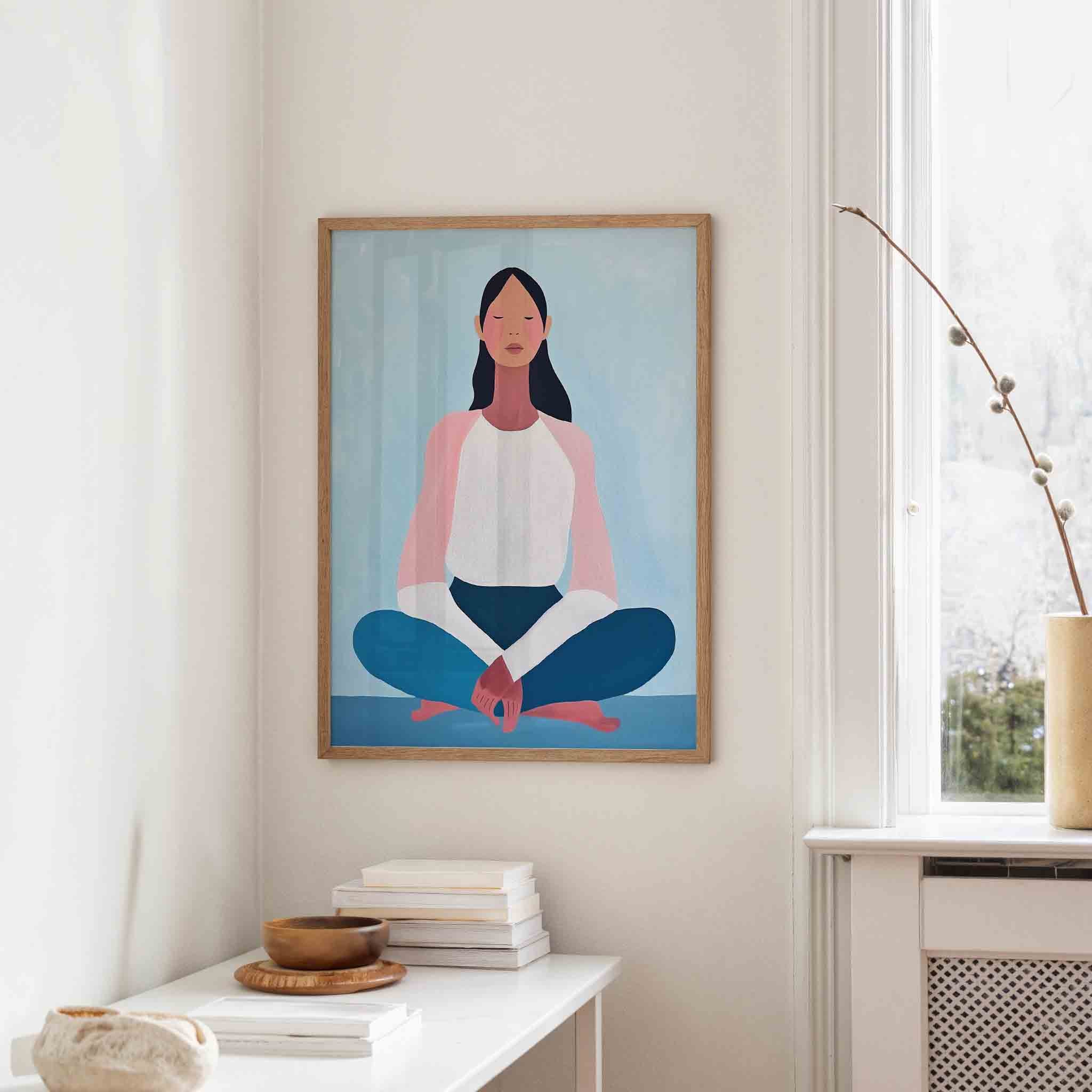 Mediterende figuur Poster