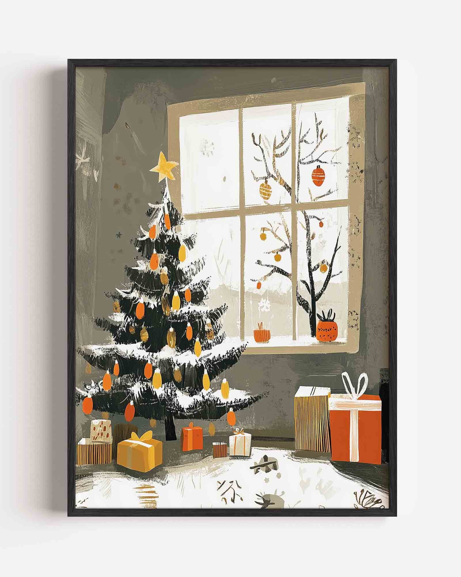 Kerstboom en cadeaus Poster