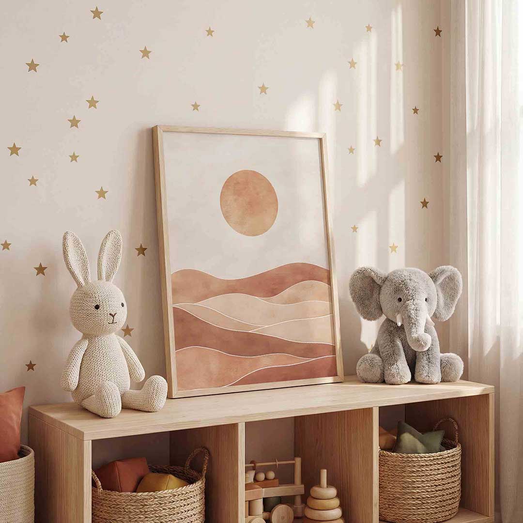 Zon en heuvels Poster