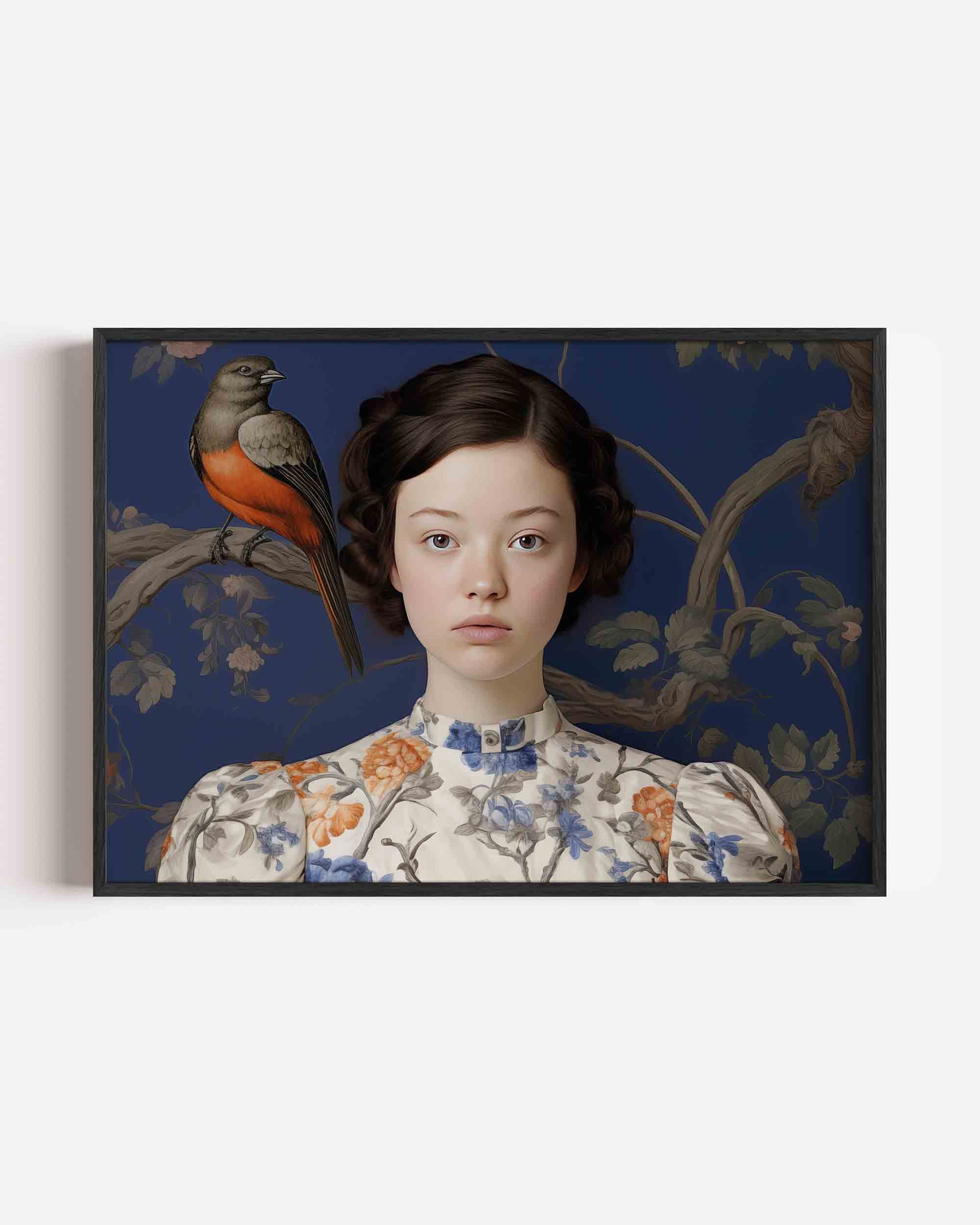 Meisje met vogel Poster