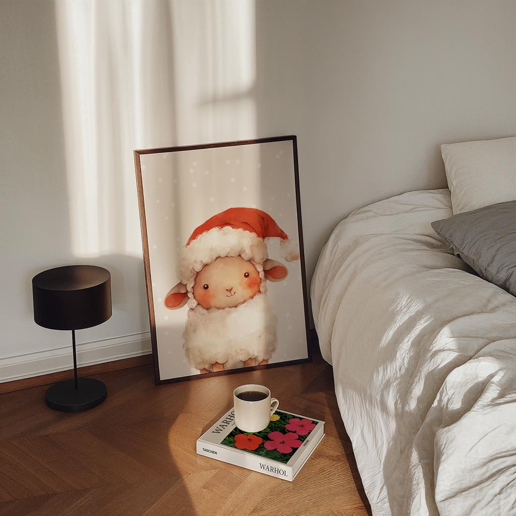 Schattige Kerst Schaap Poster-WallArtistic