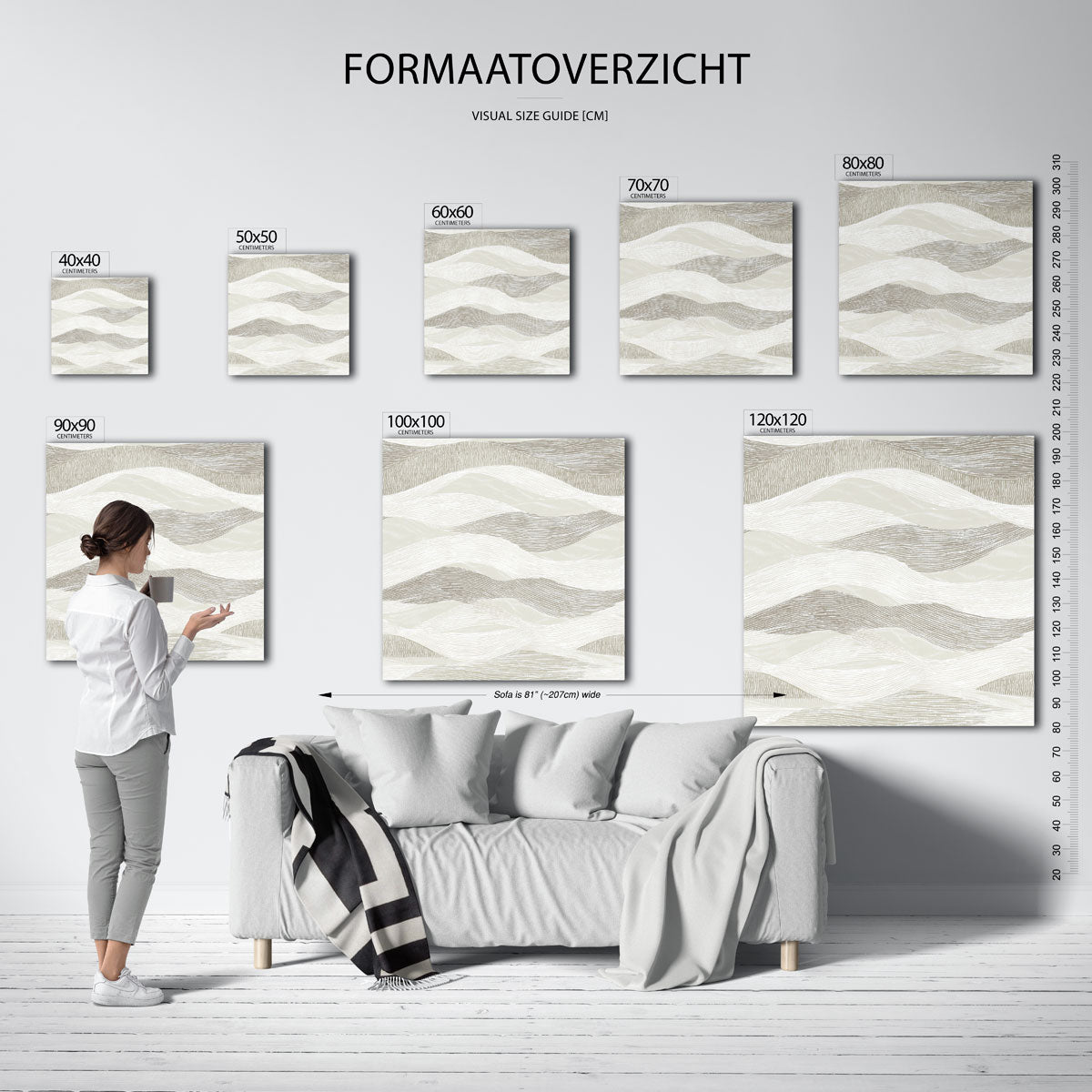 Golvende lijnen patroon Poster