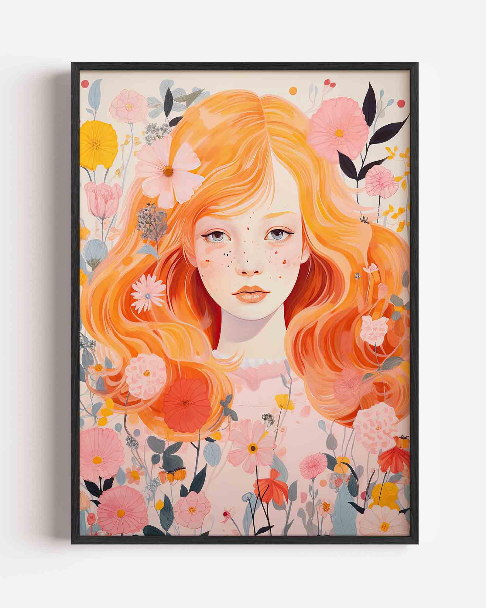 Meisje met bloemen Poster