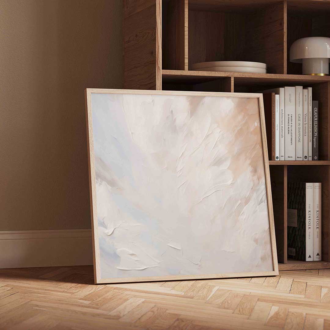 Abstracte beige en witte Poster