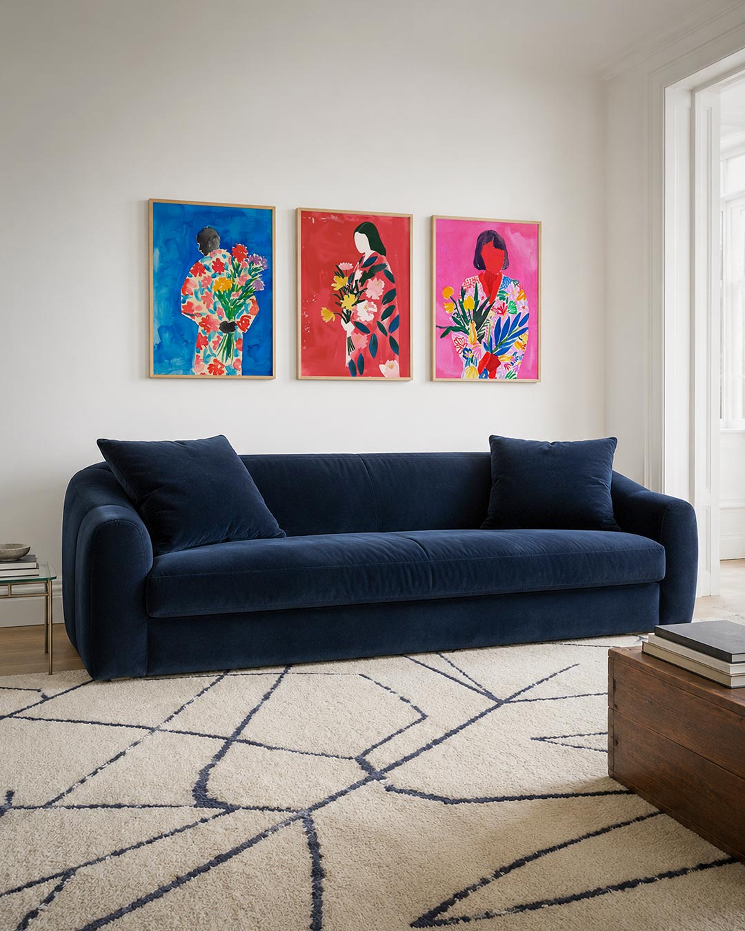 Bloemen en silhouet Posterset