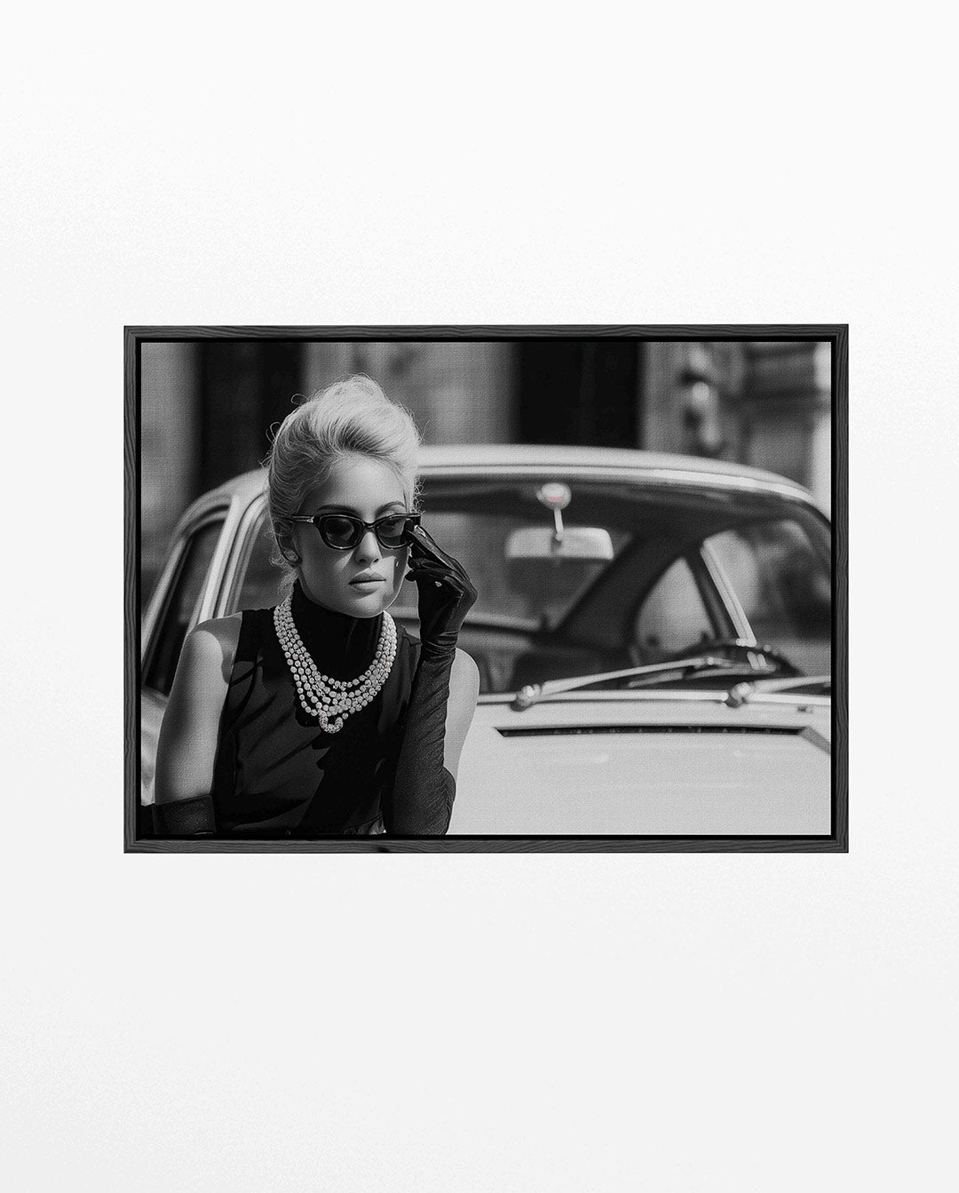 Vrouw en auto Kunstwerk