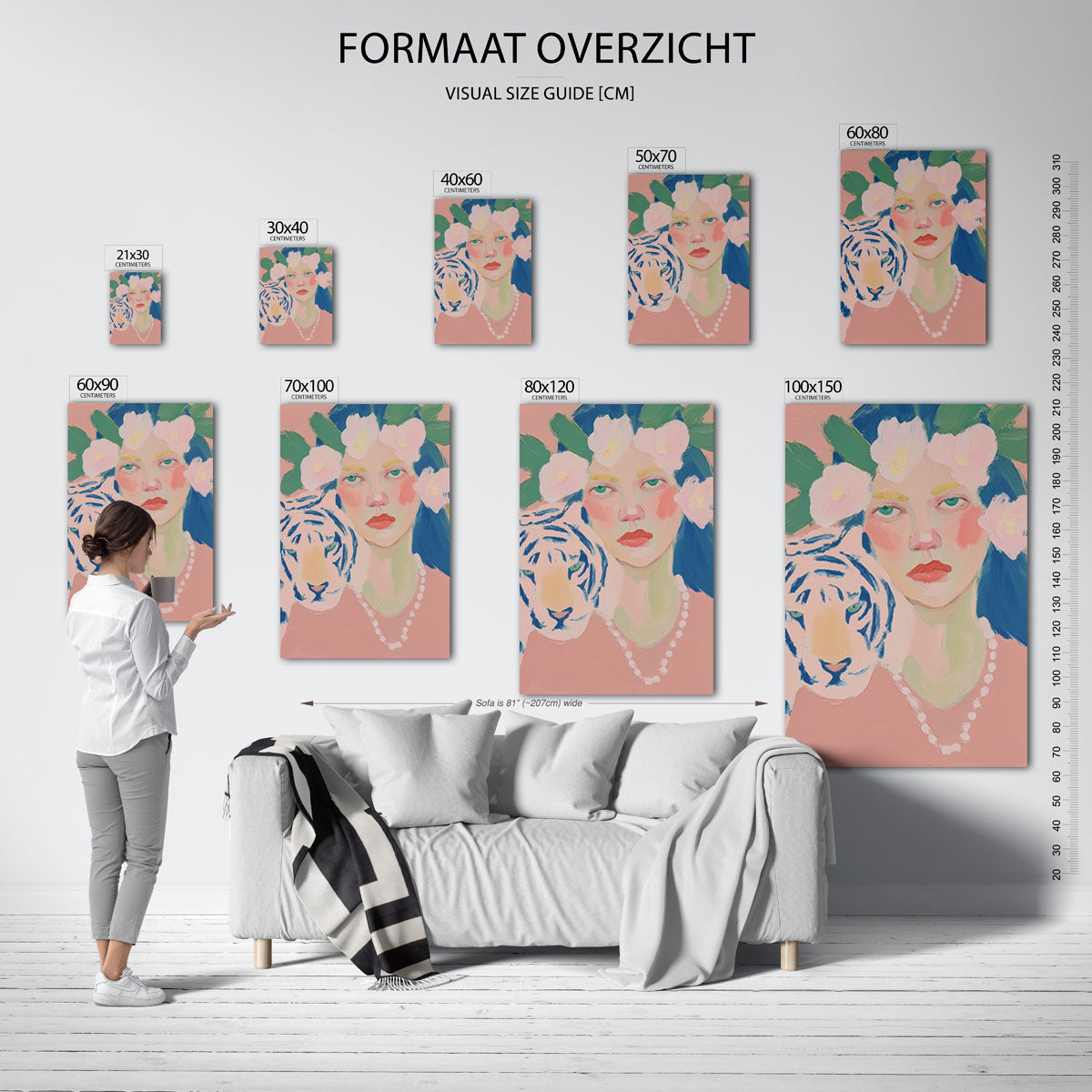 Vrouw met tijger Poster