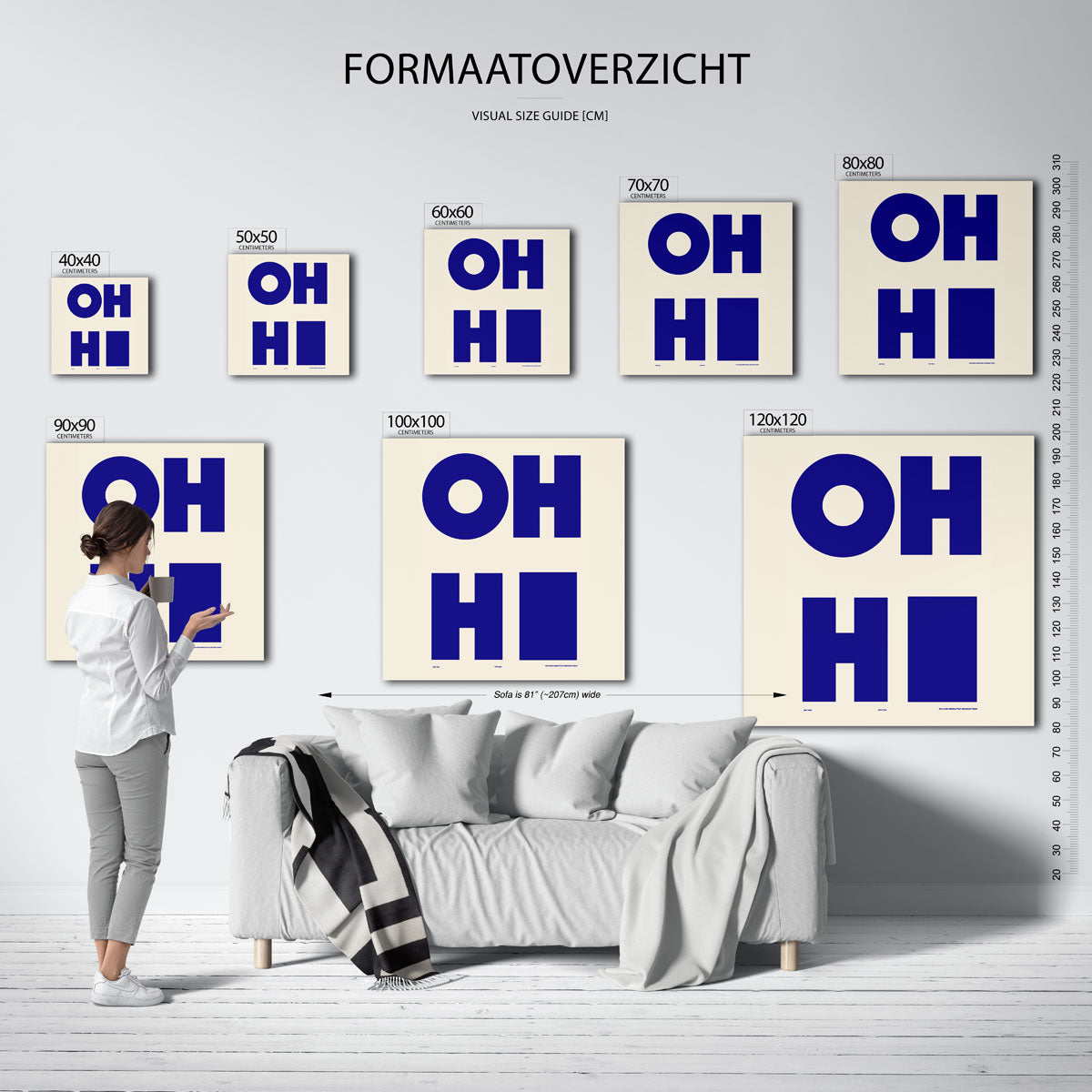 Grote blauwe letters Poster