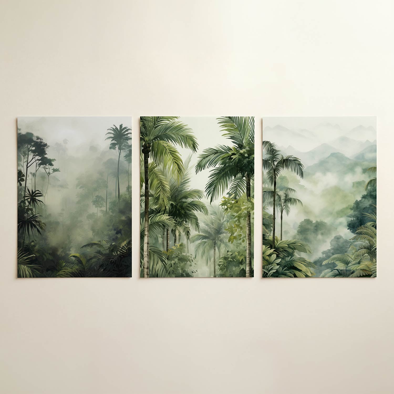 Groene jungle mist Posterset