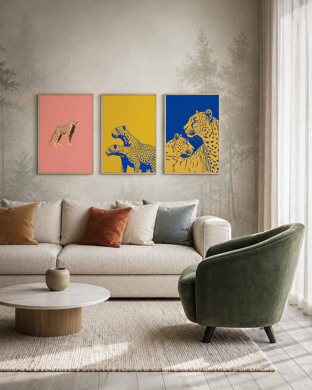 Kleurrijke dierenfiguur Posterset