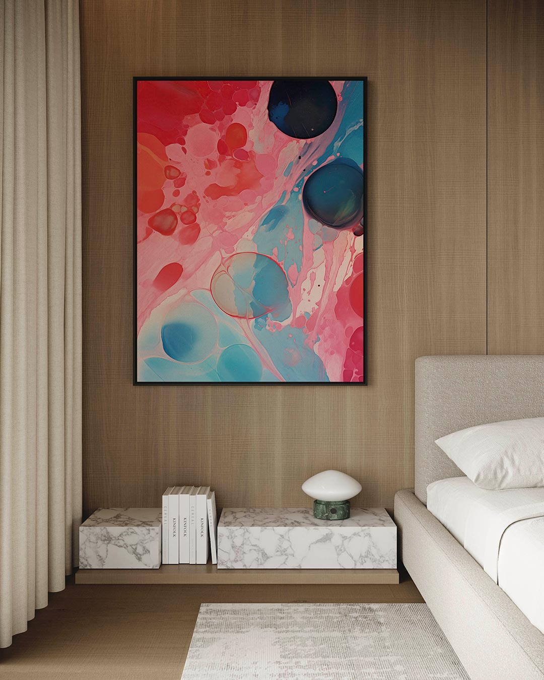 Vloeiende kleurencompositie Kunstwerk