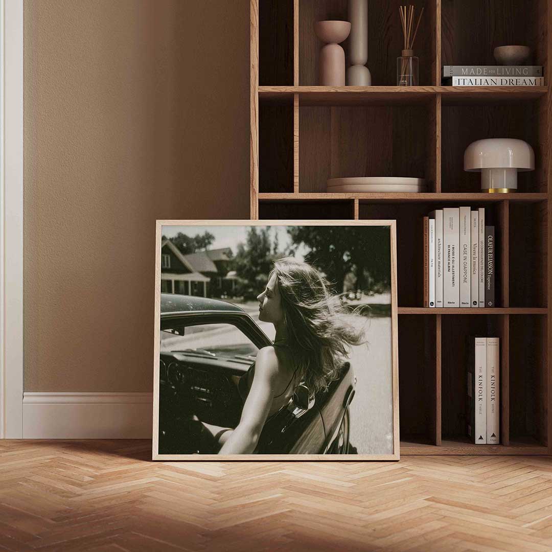Vrouw in auto Poster