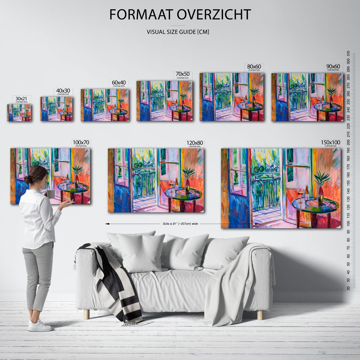Balkon met tafel Poster